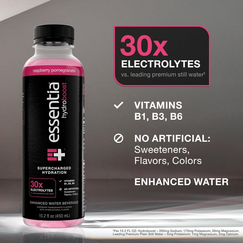 NEW Essentia Hydroboost Enhanced Bottled Water, 15.2 fl. oz. (450