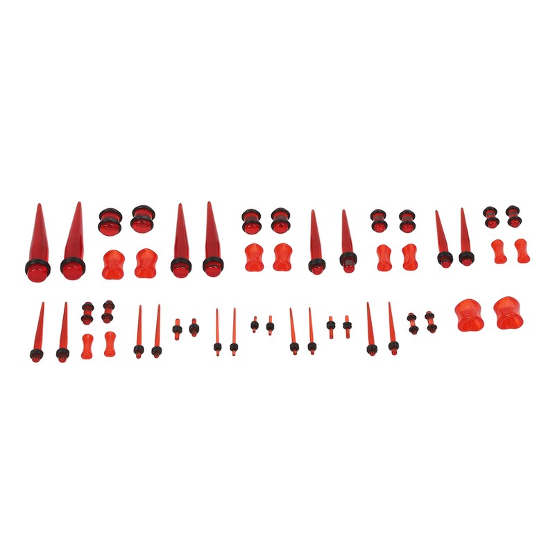 48pcs Ear Stretching Kit Heart Shaped Various Sizes Acrylic Tapers