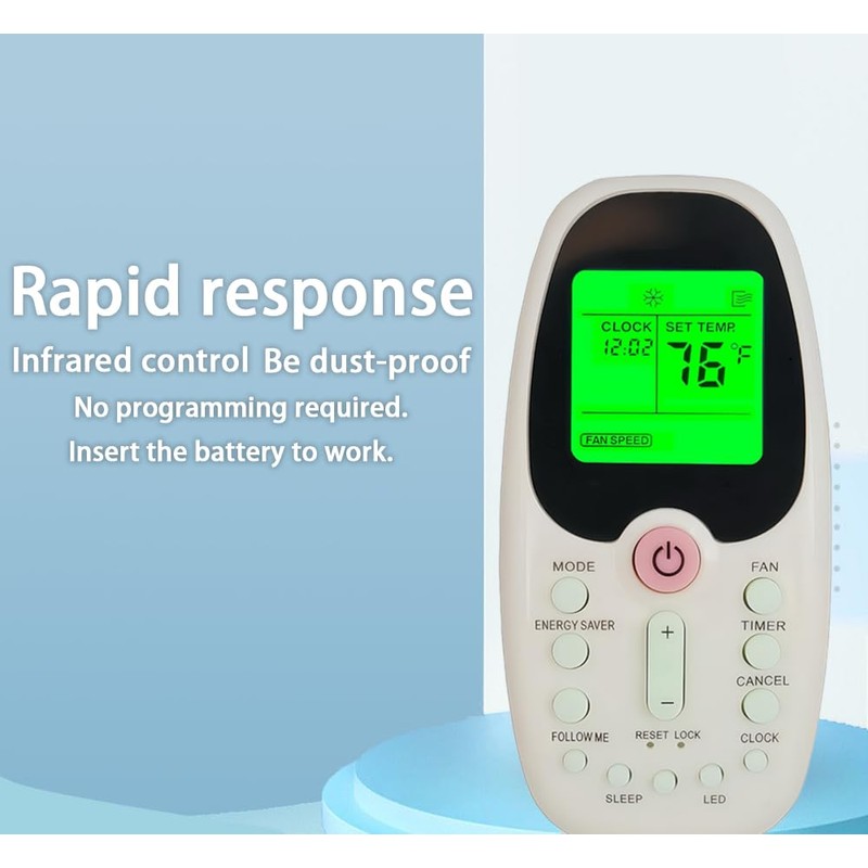 Replacement Remote Control for Midea Arctic King Comfort-aire Window Air