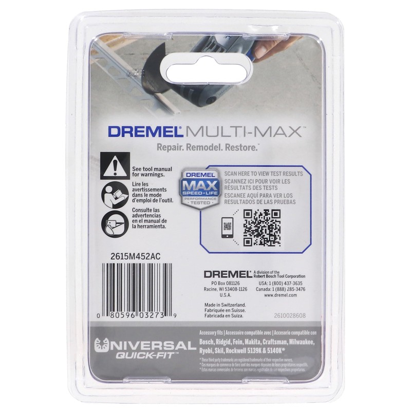 Dremel MM452 Multi-Max Bi-Metal (BiM) Half Moon Oscillating Saw Blade-