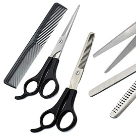 AAProTools Hair Cutting Scissors Set, Thinning Shears w/Comb for Home Barber Students Haircuts 6.7inch BTS-680