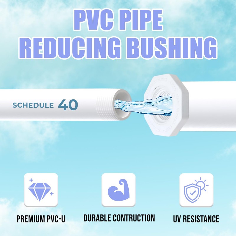 PVC Sch 40 Reducing Bushing Flush Style SPIG x FIPT