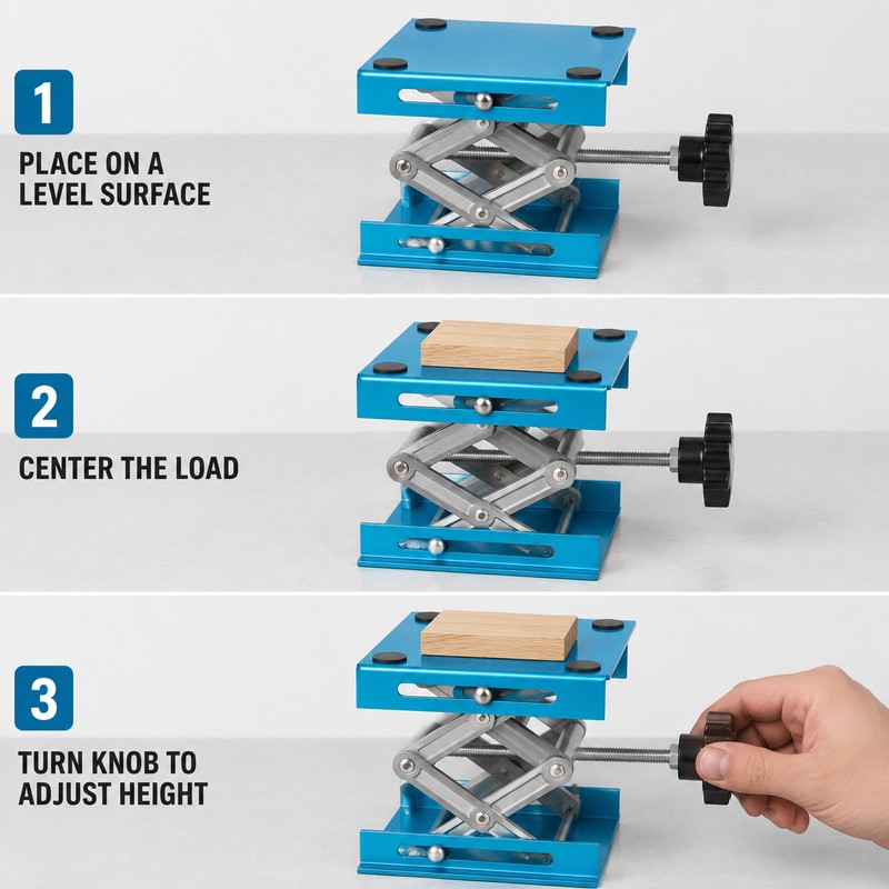 4-Inch Adjustable Aluminum Router Lift Table 5kg Capacity