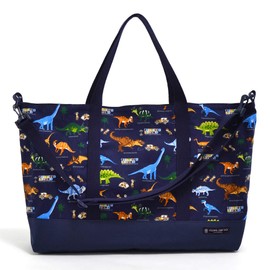 N0911500 Lesson Bag with Gusset, Picture Book Bag, Handbag, Discovery! Exploration! The Dinosaur Continent, Navy