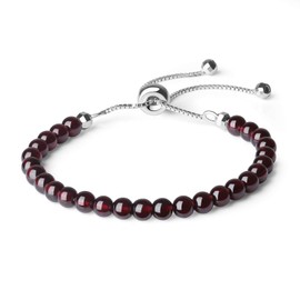 COAI Women's 925 Sterling Silver Bracelet Crystal Beaded Bracelet for Women Garnet Bracelet