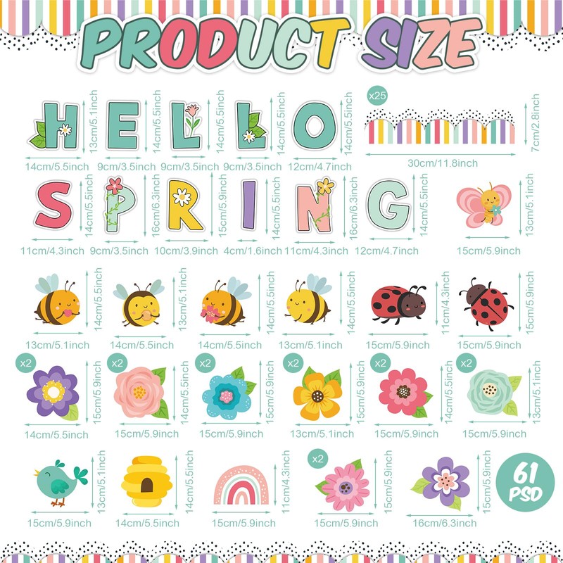 Pasimy Hello Spring Bulletin Board Decorations Spring Classroom Decoration Springtime
