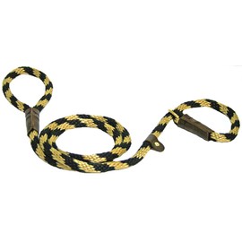 Lone Wolf 1/2 x 6' Solid Braid Slip Lead Black/Gold Spiral