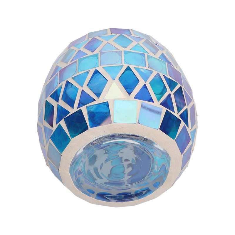 Purple Blue Mosaic Glass Candle Holder Romantic DIY Scented Candle
