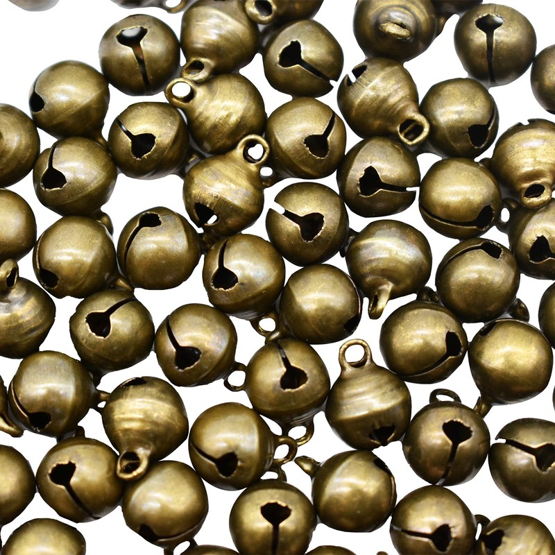 Maydahui 100 PCS Small Jingle Bell 1/2 inches Vintage Bronze