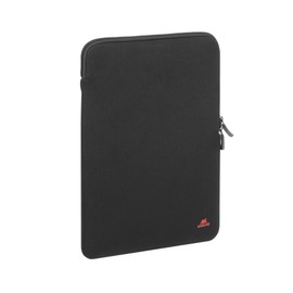 Rivacase Vertical Laptop Sleeve - Water Resistant and Ultralight Notebook Bag - Compact Women's and Men's Briefcase for Laptops - Shockproof Slim Laptop Protective Case (Black, 13.3-14 Inches)