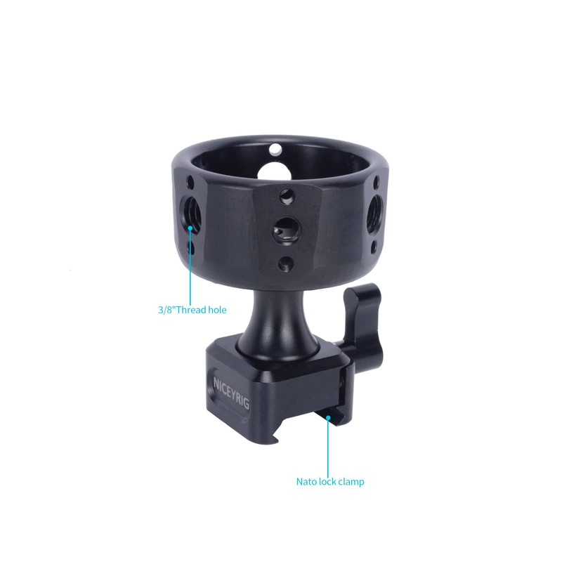 NICEYRIG Camera Handle Grip Wheel Chute Clamp Handgrip with 3/8"-16