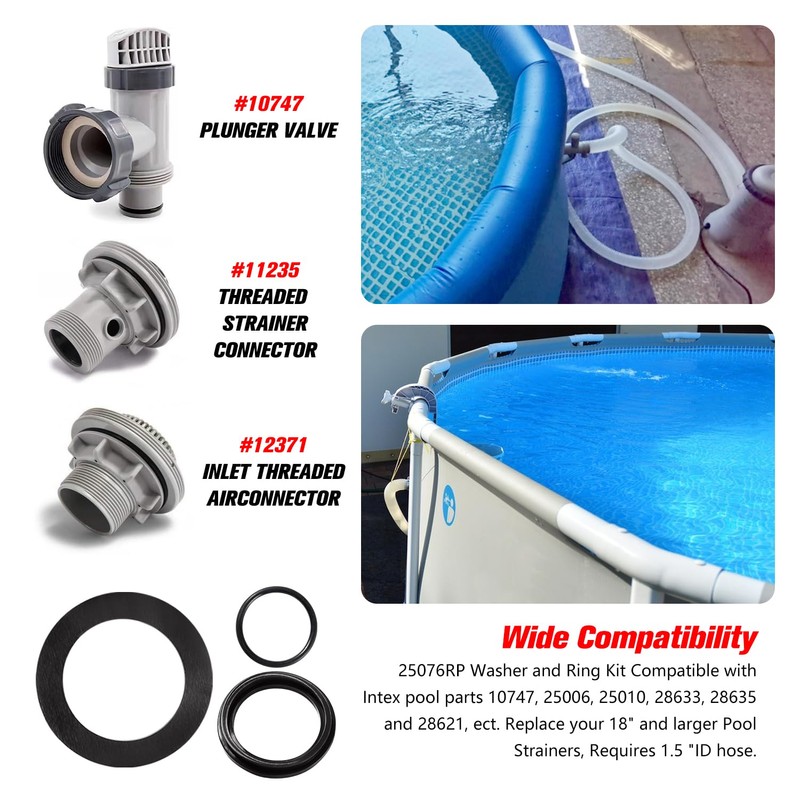 YIXISI Pack of 6 25076RP Pool O-Ring Sealing Rings, Pool