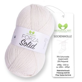 MeriWoolArt® Sock Wool 4-Ply - 100 g Merino Wool Yarn for Knitting & Crocheting, 75% Virgin Wool (Superwash), 25% Polyamide, 420 m - Ideal for Socks for Men and Women, Sweaters & Cardigans 4603
