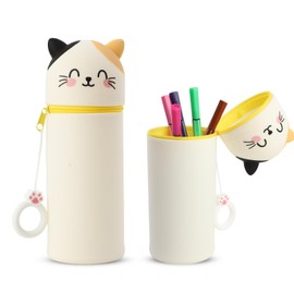 MHwan Pencil Case with Cute Soft Handles, Spotted Cat, Fashion