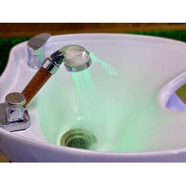 Socila LED Sprayer Head Color Changing for Shampoo bowl, Salon Shampoo Bowl Spray Head High Pressure, auto color-changing, Filter By Stones For Dry & frizz Hair