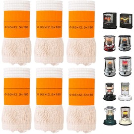 Pack of 6 Wick Petroleum Stove Interiors, Replacement Wick Petroleum Heating Wicks Kerosene Heater, Petroleum Heater, Stove Wick, Smokeless Heating Replacement Wicks, Durable Wick (95 x 2.5 x 180 mm)