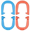 Wrangler Pro Pitching Horseshoes- Made in The USA (Red & Blue- Two Pair Set (4 Shoes))
