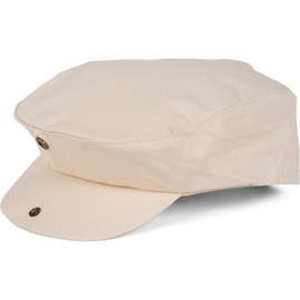 styleBREAKER Convertible Cap with Press Stud | Flat Cap Newsboy Peaked Cap Plain Adjustable | Unisex Flat Cap Made of Cotton for Men and Women, beige, Unit size