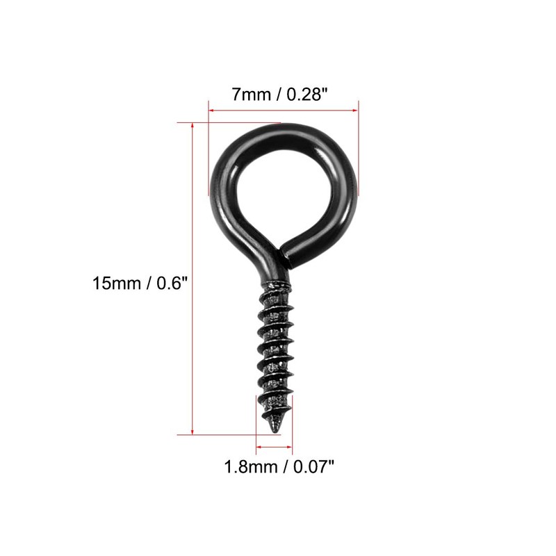 sourcing map 0.07"x0.6" Screw Eye Hooks Self Tapping Screws Screw-in