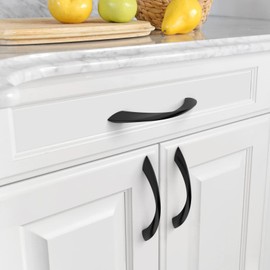 Asidrama 10 Pack 3.75 Inch(96mm) Matte Black Cabinet Pulls Cabinet Handles Cupboard Handles Kitchen Cabinet Hardware for Cupboard Drawer Handles Dresser Pulls