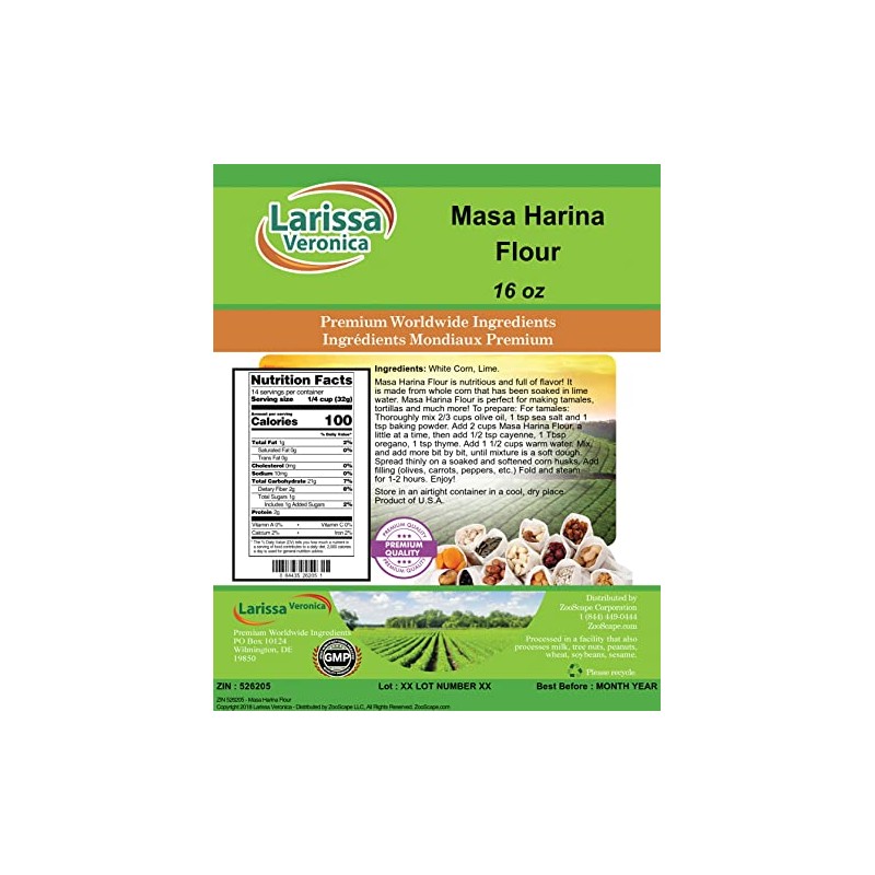 Masa Harina Flour (16 oz, ZIN: 526205) - 2 Pack