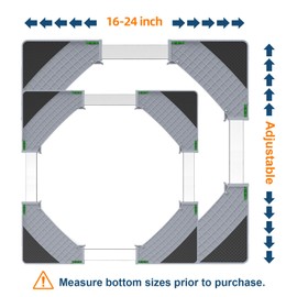 Mini Fridge Stand 16"-24" Adjustable Dolly Washing Machine Stand Universal Stand Base for Furniture Portable Refrigerator Dryer Stand(GRAY)