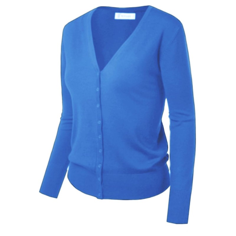 Gothden Women's Basic Cardigan Fall Spring Button Down Cardigan, Z-blue