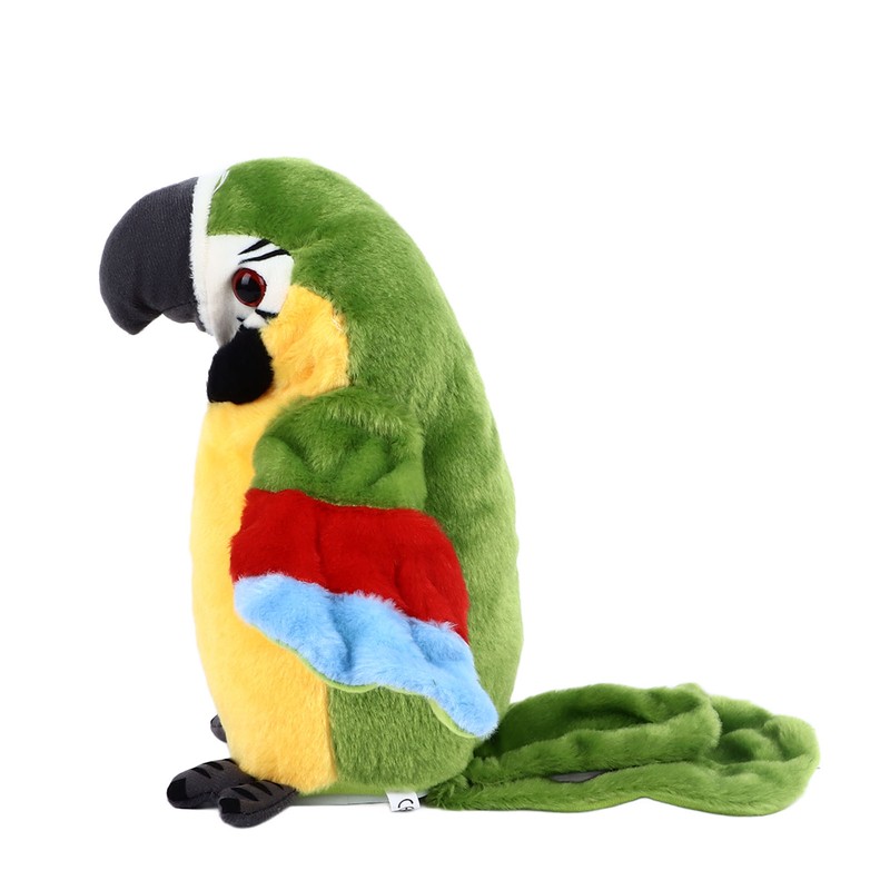 Electric Talking Parrot Plush Toy Soft Record Vocals Interactive Voice