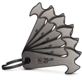 FABACH Trolley Key Shopping Trolley Remover, Black, Metal, 4 Trolley-Keys