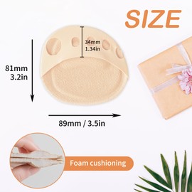 SooGree 3 Pairs Ball of Foot Cushion Pads Honeycomb Fabric Forefoot Socks Pads Women's Invisible Toeless Half Socks Metatarsal Pads for Women Men Forefoot Care (3Pairs Beige, M)
