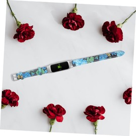 Outanaya Leather Watch Strap for Smartwatch Printed Pattern Band Compatible Fit Comfortable Easy to Install Stylish Accessory for Men Women