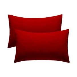 Red Pillow Cases 2 Pack Hotel Quality Microfiber Pillowcases Covers (Red, 2 x Pillow Cases)