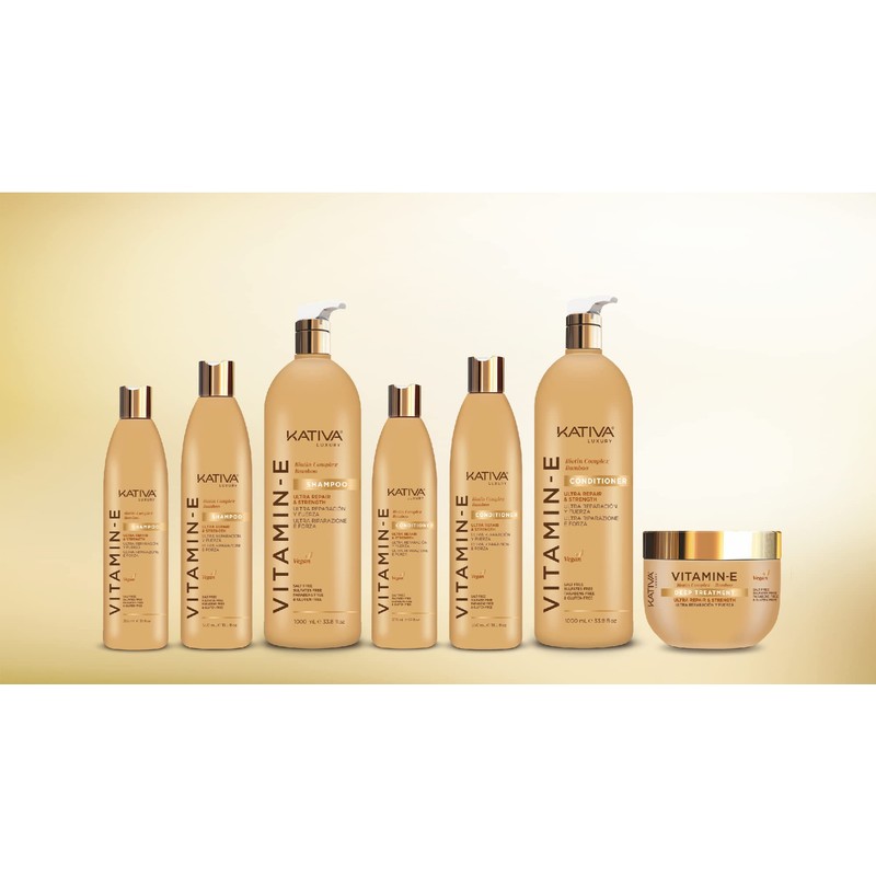Kativa Luxury Conditioner, Vitamin E, Biotin, Bambus, repariert und schützt