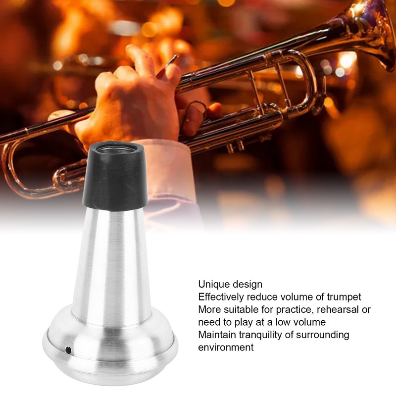 Trumpet Mute Silencer Practice Replacement Lightweight Aluminum Accessories Silver