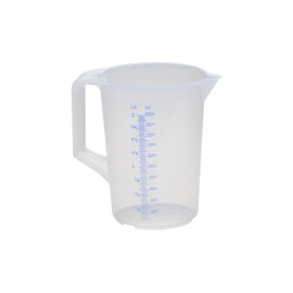 Hunersdorff 937000 Graduated Can with Closed Handle, White/Blue, 2000 ml