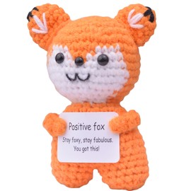 Mwmoeen Positive Flamingo, Creative Knitting Wool, Positive Animal Lucky Charm, Courage Gift, Get Well Soon Gift, First Day of School Gift for Men and Women