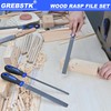 GREBSTK 12 inch Wood Rasp File Set with Rubber Grip