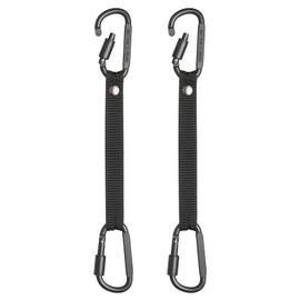 Sumgoo - Ganchos para mochila para botella de agua, correa de mosquetón con ganchos para colgar baloncesto, béisbol, pickleball, tenis y bádminton bolsas para vallas (negro, 2)