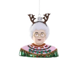 Golden Girls TV Show Ugly Sweater Christmas Glass Ornament Sophia