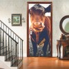 Modern Art Cow Door Mural Sticker, Peel and Stick Vinyl