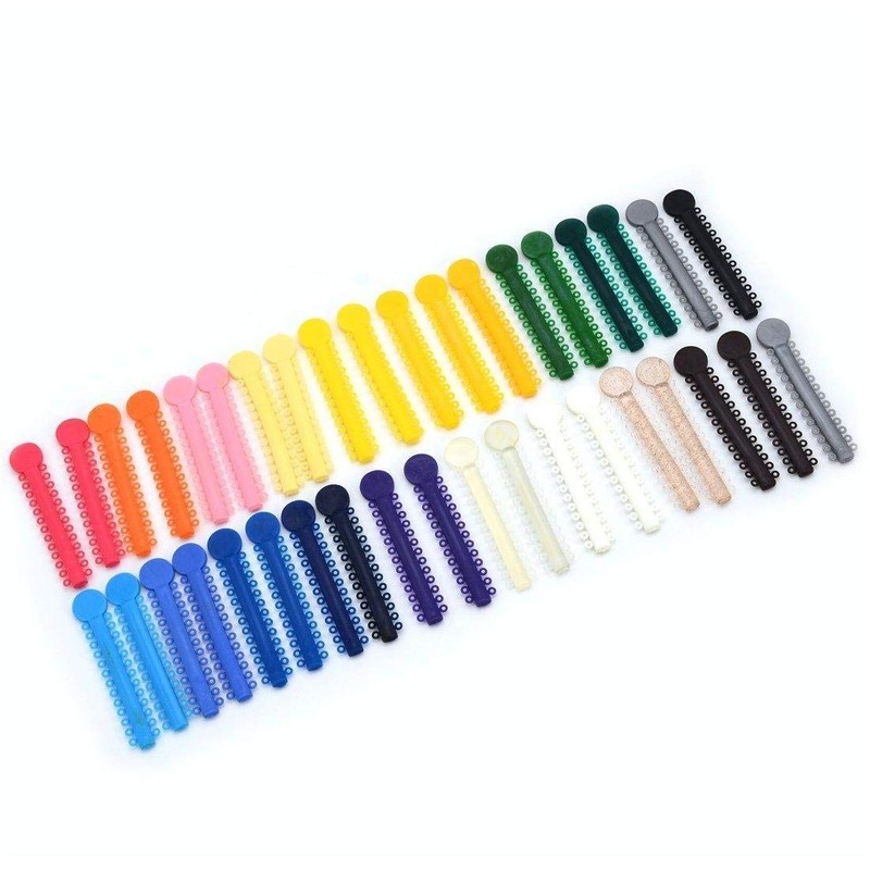 Orthodontic Ligature Ties Kit - 1040 Multi-Color Rubber Bands with