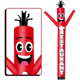 15ft Tall Inflatable Tube Man for Restaurant Theme Weird Wave Dancer Outdoor Decoration Food Themed Commercial DisplayColor: Restaurant, Size: 15ft