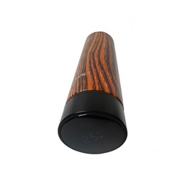 CNANGELHQ 17 oz Smart LED Temperature Display Water Bottle – Double-Walled Vacuum Insulated Stainless Steel Travel Mug, BPA-Free, Leakproof, Keeps Cold (12H) & Hot (8H), Wood Grain Design