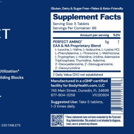 BodyHealth Perfect Amino Tablets NSF Certified for Sport 330ct EXP 12/26