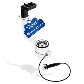 VIOKS Drain Fitting with Overflow 1 1/2 Inch Strainer Basket Eccentric Valve 70 mm Sink Drain Set