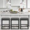 PHI VILLA Bar Stools Set of 3 - Thick Cushion