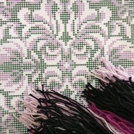 Royal Rosette. Needlepoint Kit. Throw Pillow 16×16 Inches. Printed Tapestry Canvas, European Quality