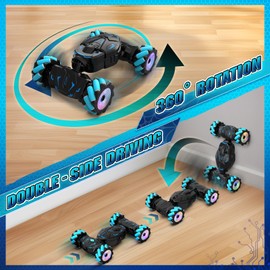 Nitigo Remote Controlled Car from 6 7 8 9 10 11 12 Years, Car with Remote Control for Children, 2.4 GHz 4WD Stunt RC Car with Hand Control, Drift RC Car Offroad 360° Rotation Toy for Boys Girls