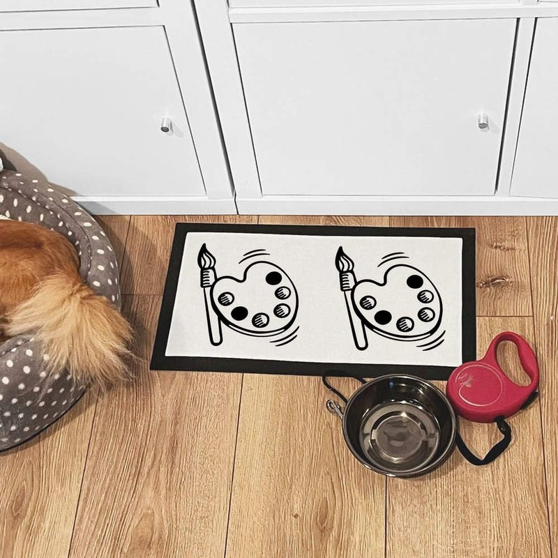 'Artist Pallet & Brush' Pet Feeding Mat (PM00005110)