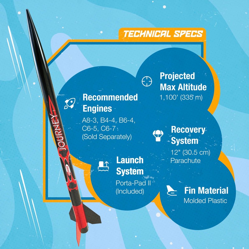 Estes 1441 Journey Launch Set, Beginner Rocket Model Kit for